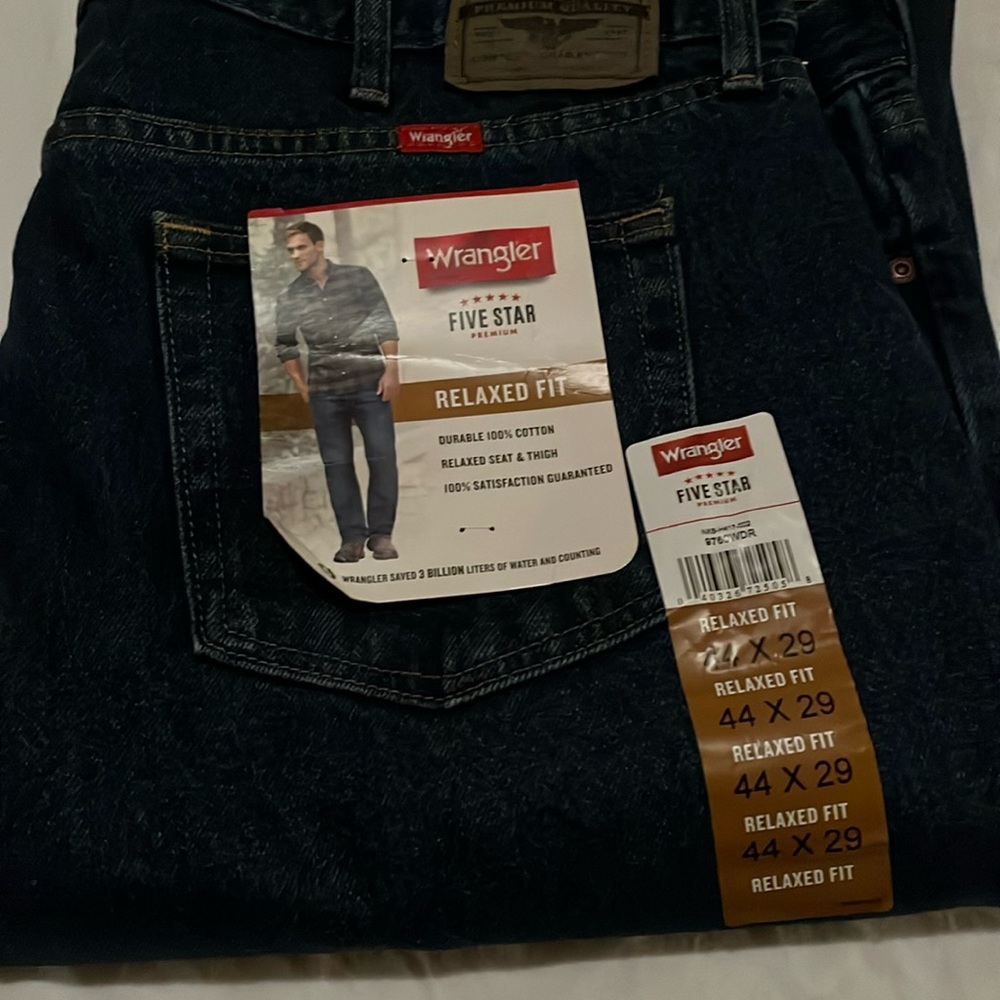 Wrangler Five Star Relaxed Fit Jeans Men’s Size 44X29 New With Tags